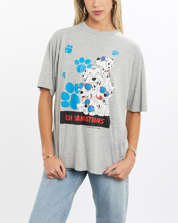 Vintage, 1995, 101, Dalmatians, Cartoon, Tee, The Real Deal, size extra small, colour Grey, newtown, sydney, australia, thrift store, opshop, preloved, secondhand, sustainable, retro, antique, 70s, 80s, 90s, 2000s, 00s, fashion, clothing, streetwear, trendy, garment, style, boutique, store, shop, archive, sale, cheap, best, top, T-Shirts