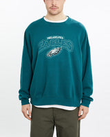 Vintage, NFL, Philadelphia, Eagles, Sweatshirt, The Real Deal, size extra large, colour Green, newtown, sydney, australia, thrift store, opshop, preloved, secondhand, sustainable, retro, antique, 70s, 80s, 90s, 2000s, 00s, fashion, clothing, streetwear, trendy, garment, style, boutique, store, shop, archive, sale, cheap, best, top, Sweats and hoodies