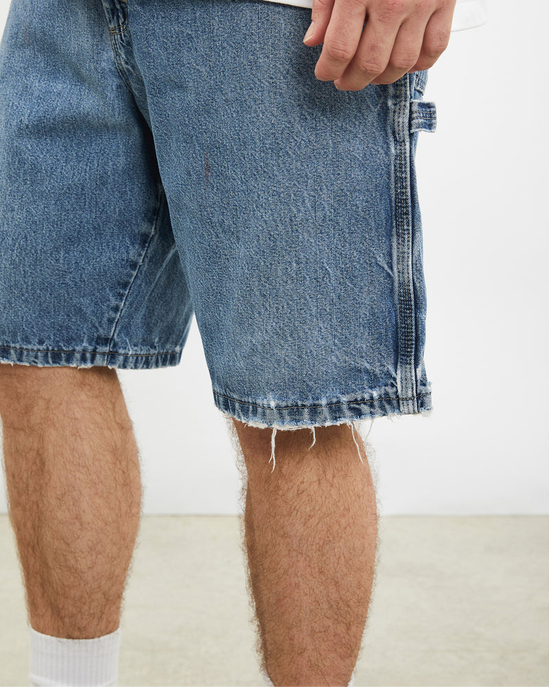 Vintage Wrangler Denim Carpenter Shorts <br>34" , The Real Deal , newtown, sydney, australia, thrift store, opshop, preloved, secondhand, sustainable, retro, antique, 70s, 80s, 90s, 2000s, 00s, fashion, clothing, streetwear, trendy, garment, style, boutique, store, shop, archive, sale, cheap, best, top