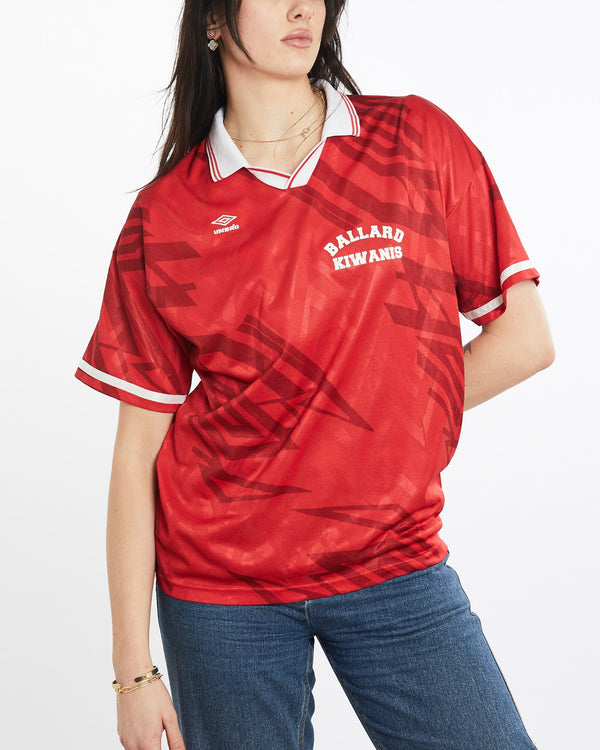 Vintage, 90s, Umbro, Ballard, Kiwanis, Soccer, Jersey, The Real Deal, size large, colour Red, newtown, sydney, australia, thrift store, opshop, preloved, secondhand, sustainable, retro, antique, 70s, 80s, 90s, 2000s, 00s, fashion, clothing, streetwear, trendy, garment, style, boutique, store, shop, archive, sale, cheap, best, top, T-Shirts