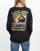 Vintage, Ford, Mustang, Long, Sleeve, Tee, The Real Deal, size medium, colour Black, newtown, sydney, australia, thrift store, opshop, preloved, secondhand, sustainable, retro, antique, 70s, 80s, 90s, 2000s, 00s, fashion, clothing, streetwear, trendy, garment, style, boutique, store, shop, archive, sale, cheap, best, top, T-Shirts