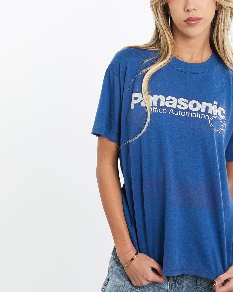 Vintage, 80s, Panasonic, Tech, Tee, The Real Deal, size extra small, colour Blue, newtown, sydney, australia, thrift store, opshop, preloved, secondhand, sustainable, retro, antique, 70s, 80s, 90s, 2000s, 00s, fashion, clothing, streetwear, trendy, garment, style, boutique, store, shop, archive, sale, cheap, best, top, T-Shirts
