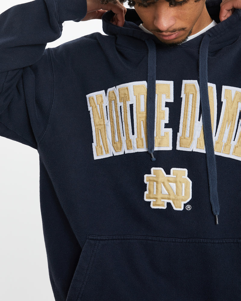 Vintage University of Notre Dame Hooded Sweatshirt <br>M , The Real Deal , newtown, sydney, australia, thrift store, opshop, preloved, secondhand, sustainable, retro, antique, 70s, 80s, 90s, 2000s, 00s, fashion, clothing, streetwear, trendy, garment, style, boutique, store, shop, archive, sale, cheap, best, top