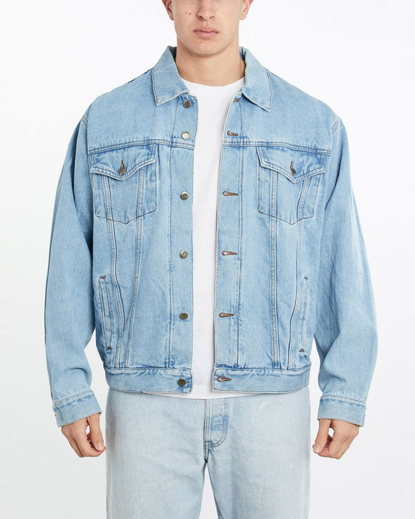 Vintage, 90s, Wrangler, Denim, Jacket, The Real Deal, size double extra large, colour Blue, newtown, sydney, australia, thrift store, opshop, preloved, secondhand, sustainable, retro, antique, 70s, 80s, 90s, 2000s, 00s, fashion, clothing, streetwear, trendy, garment, style, boutique, store, shop, archive, sale, cheap, best, top, Jackets