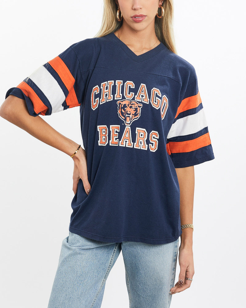 Vintage, 80s, NFL, Chicago, Bears, Jersey, The Real Deal, size extra small, colour Navy, newtown, sydney, australia, thrift store, opshop, preloved, secondhand, sustainable, retro, antique, 70s, 80s, 90s, 2000s, 00s, fashion, clothing, streetwear, trendy, garment, style, boutique, store, shop, archive, sale, cheap, best, top, T-Shirts
