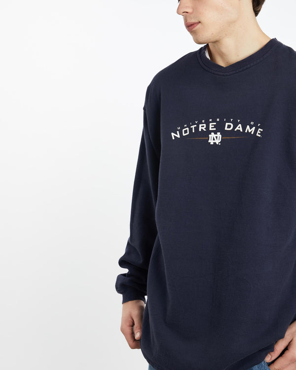 Vintage, University, of, Notre, Dame, Sweatshirt, The Real Deal, size extra large, colour Navy, newtown, sydney, australia, thrift store, opshop, preloved, secondhand, sustainable, retro, antique, 70s, 80s, 90s, 2000s, 00s, fashion, clothing, streetwear, trendy, garment, style, boutique, store, shop, archive, sale, cheap, best, top, Sweats and hoodies