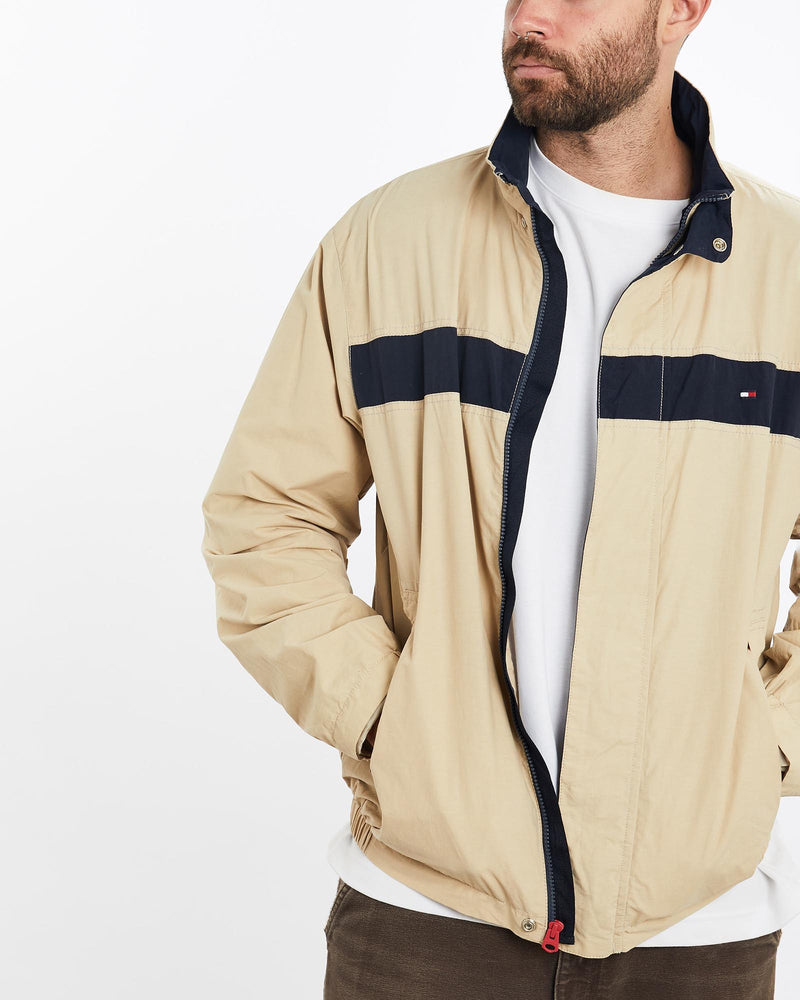 Vintage, Tommy, Hilfiger, Windbreaker, Jacket, The Real Deal, size extra large, colour Beige, newtown, sydney, australia, thrift store, opshop, preloved, secondhand, sustainable, retro, antique, 70s, 80s, 90s, 2000s, 00s, fashion, clothing, streetwear, trendy, garment, style, boutique, store, shop, archive, sale, cheap, best, top, Jackets
