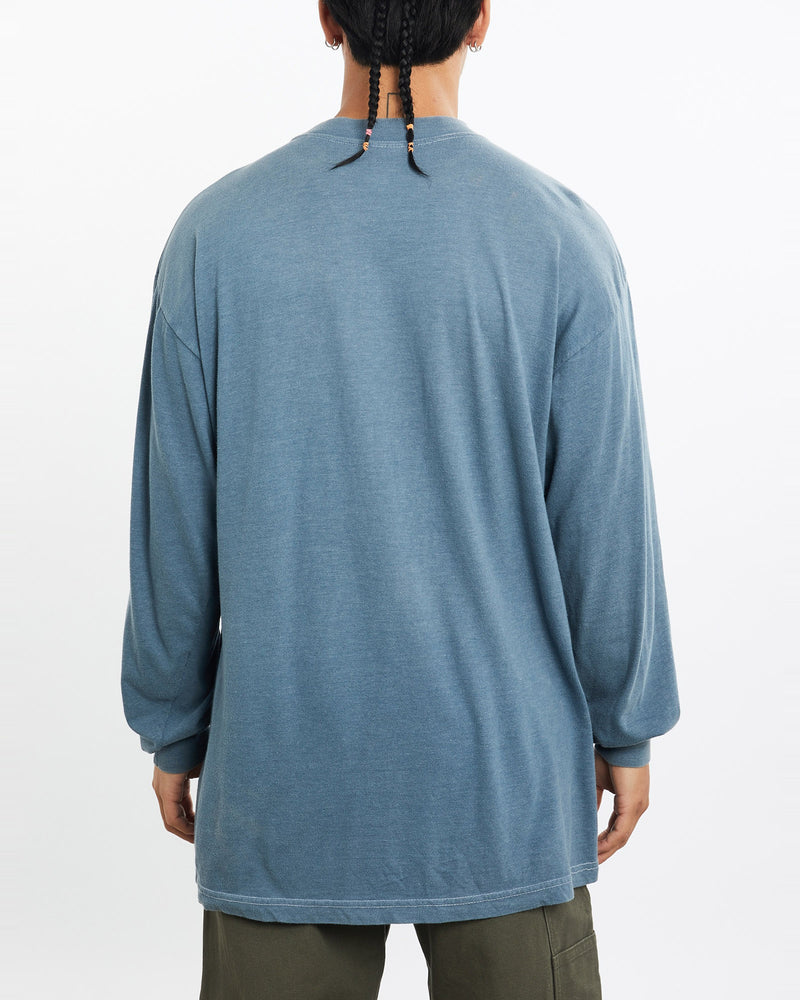 Vintage, 90s, Garfield, Cartoon, Long, Sleeve, Tee, The Real Deal, size large, colour Blue, newtown, sydney, australia, thrift store, opshop, preloved, secondhand, sustainable, retro, antique, 70s, 80s, 90s, 2000s, 00s, fashion, clothing, streetwear, trendy, garment, style, boutique, store, shop, archive, sale, cheap, best, top, T-Shirts