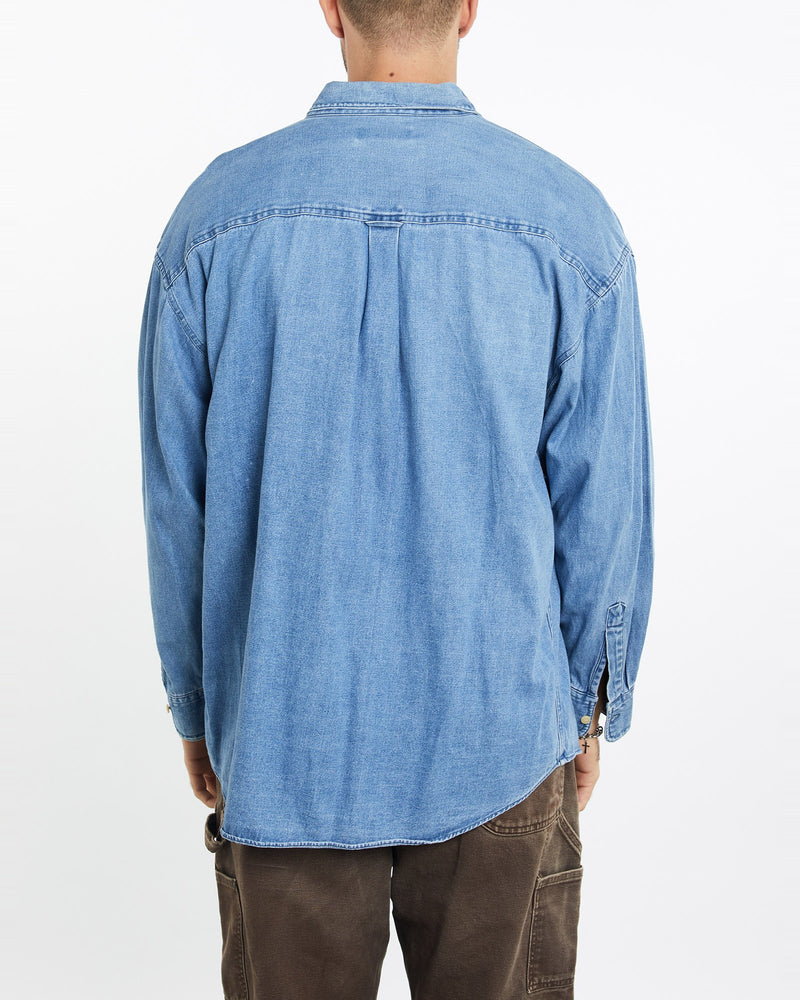 Vintage, 90s, Chaps, Ralph, Lauren, Denim, Button, Up, Shirt, The Real Deal, size extra large, colour Blue, newtown, sydney, australia, thrift store, opshop, preloved, secondhand, sustainable, retro, antique, 70s, 80s, 90s, 2000s, 00s, fashion, clothing, streetwear, trendy, garment, style, boutique, store, shop, archive, sale, cheap, best, top, Shirts