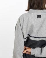 Vintage, 90s, Adidas, Collared, Sweatshirt, The Real Deal, size small, colour Grey, newtown, sydney, australia, thrift store, opshop, preloved, secondhand, sustainable, retro, antique, 70s, 80s, 90s, 2000s, 00s, fashion, clothing, streetwear, trendy, garment, style, boutique, store, shop, archive, sale, cheap, best, top, Sweats and hoodies