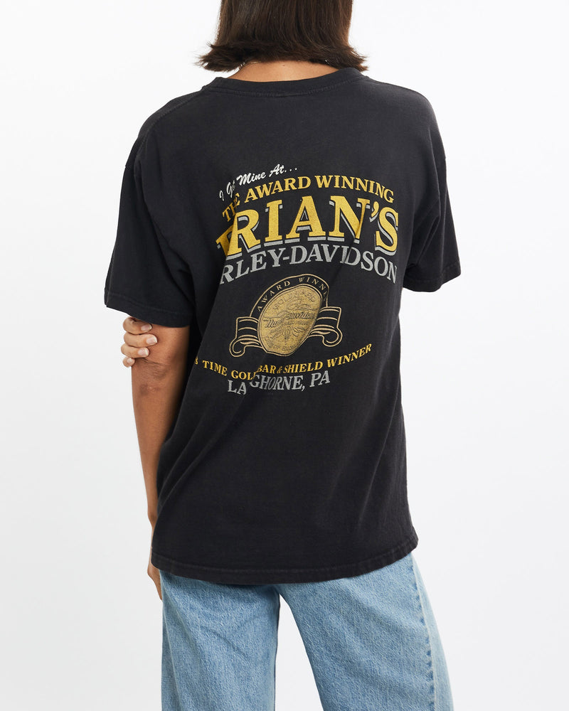 Vintage, Harley, Davidson, Tee, The Real Deal, size small, colour Black, newtown, sydney, australia, thrift store, opshop, preloved, secondhand, sustainable, retro, antique, 70s, 80s, 90s, 2000s, 00s, fashion, clothing, streetwear, trendy, garment, style, boutique, store, shop, archive, sale, cheap, best, top, T-Shirts