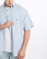 Vintage, 90s, Polo, Ralph, Lauren, Short, Sleeve, Button, Up, Shirt, The Real Deal, size double extra large, colour Blue, newtown, sydney, australia, thrift store, opshop, preloved, secondhand, sustainable, retro, antique, 70s, 80s, 90s, 2000s, 00s, fashion, clothing, streetwear, trendy, garment, style, boutique, store, shop, archive, sale, cheap, best, top, Shirts