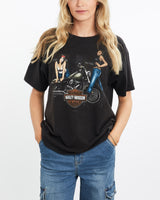 Harley, Davidson, Tee, The Real Deal, size medium, colour Black, newtown, sydney, australia, thrift store, opshop, preloved, secondhand, sustainable, retro, antique, 70s, 80s, 90s, 2000s, 00s, fashion, clothing, streetwear, trendy, garment, style, boutique, store, shop, archive, sale, cheap, best, top, T-Shirts