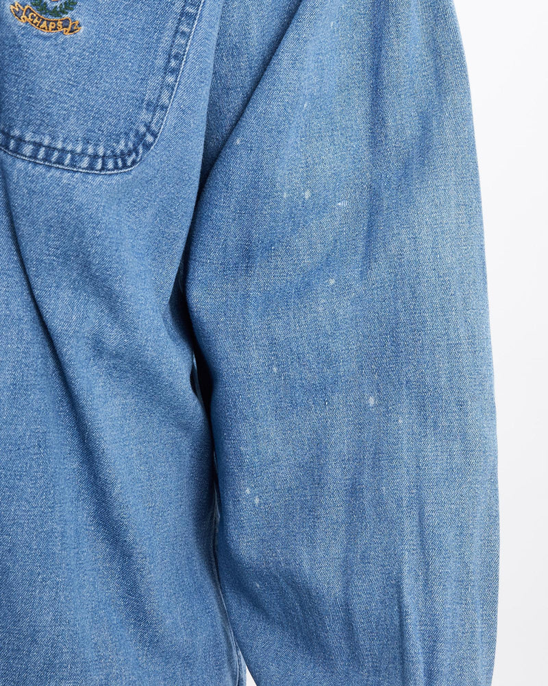 Vintage, 90s, Chaps, Ralph, Lauren, Denim, Button, Up, Shirt, The Real Deal, size extra large, colour Blue, newtown, sydney, australia, thrift store, opshop, preloved, secondhand, sustainable, retro, antique, 70s, 80s, 90s, 2000s, 00s, fashion, clothing, streetwear, trendy, garment, style, boutique, store, shop, archive, sale, cheap, best, top, Shirts