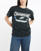 Vintage, NFL, Philadelphia, Eagles, Super, Bowl, Tee, The Real Deal, size medium, colour Black, newtown, sydney, australia, thrift store, opshop, preloved, secondhand, sustainable, retro, antique, 70s, 80s, 90s, 2000s, 00s, fashion, clothing, streetwear, trendy, garment, style, boutique, store, shop, archive, sale, cheap, best, top, T-Shirts