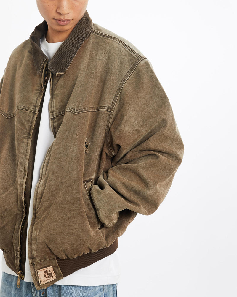 Vintage, 90s, Carhartt, Santa, Fe', Jacket, The Real Deal, size large, colour Brown, newtown, sydney, australia, thrift store, opshop, preloved, secondhand, sustainable, retro, antique, 70s, 80s, 90s, 2000s, 00s, fashion, clothing, streetwear, trendy, garment, style, boutique, store, shop, archive, sale, cheap, best, top, Jackets