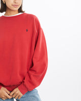 Vintage, 90s, Polo, Ralph, Lauren, Sweatshirt, The Real Deal, size small, colour Red, newtown, sydney, australia, thrift store, opshop, preloved, secondhand, sustainable, retro, antique, 70s, 80s, 90s, 2000s, 00s, fashion, clothing, streetwear, trendy, garment, style, boutique, store, shop, archive, sale, cheap, best, top, Sweats and hoodies