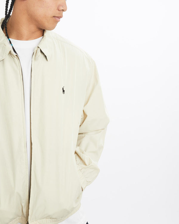 Vintage, 90s, Polo, Ralph, Lauren, Harrington, Jacket, The Real Deal, size large, colour Beige, newtown, sydney, australia, thrift store, opshop, preloved, secondhand, sustainable, retro, antique, 70s, 80s, 90s, 2000s, 00s, fashion, clothing, streetwear, trendy, garment, style, boutique, store, shop, archive, sale, cheap, best, top, Jackets