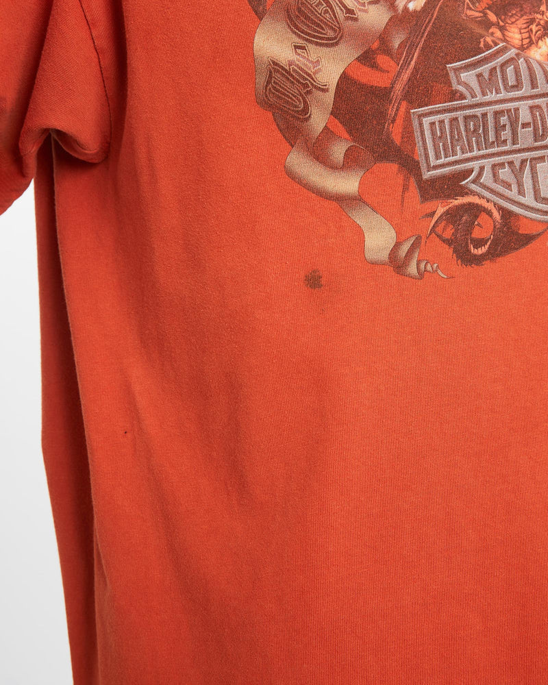 Vintage, Harley, Davidson, Tee, The Real Deal, size medium, colour Orange, newtown, sydney, australia, thrift store, opshop, preloved, secondhand, sustainable, retro, antique, 70s, 80s, 90s, 2000s, 00s, fashion, clothing, streetwear, trendy, garment, style, boutique, store, shop, archive, sale, cheap, best, top, T-Shirts