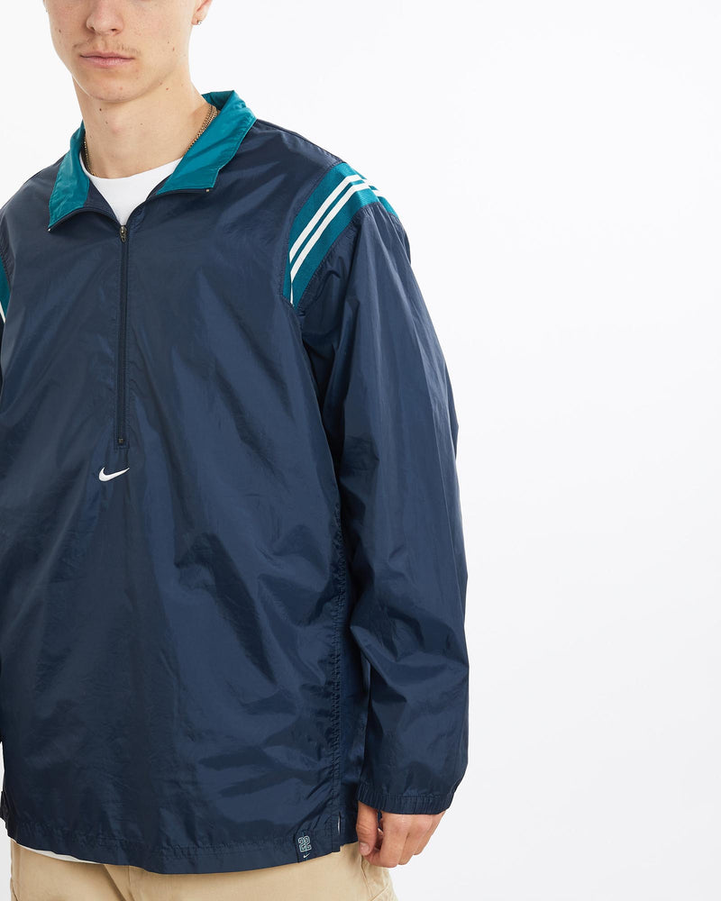 Vintage, Nike, Windbreaker, Jacket, The Real Deal, size large, colour Navy, newtown, sydney, australia, thrift store, opshop, preloved, secondhand, sustainable, retro, antique, 70s, 80s, 90s, 2000s, 00s, fashion, clothing, streetwear, trendy, garment, style, boutique, store, shop, archive, sale, cheap, best, top, Jackets