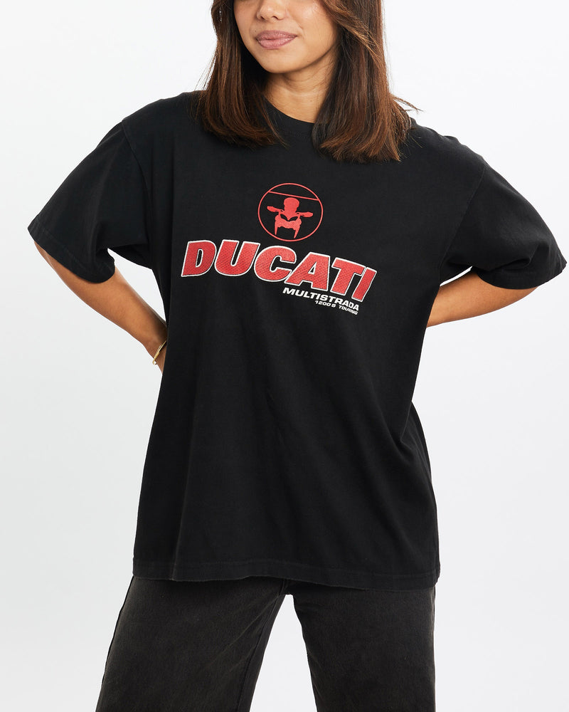 Vintage, Ducati, Tee, The Real Deal, size extra small, colour Black, newtown, sydney, australia, thrift store, opshop, preloved, secondhand, sustainable, retro, antique, 70s, 80s, 90s, 2000s, 00s, fashion, clothing, streetwear, trendy, garment, style, boutique, store, shop, archive, sale, cheap, best, top, T-Shirts