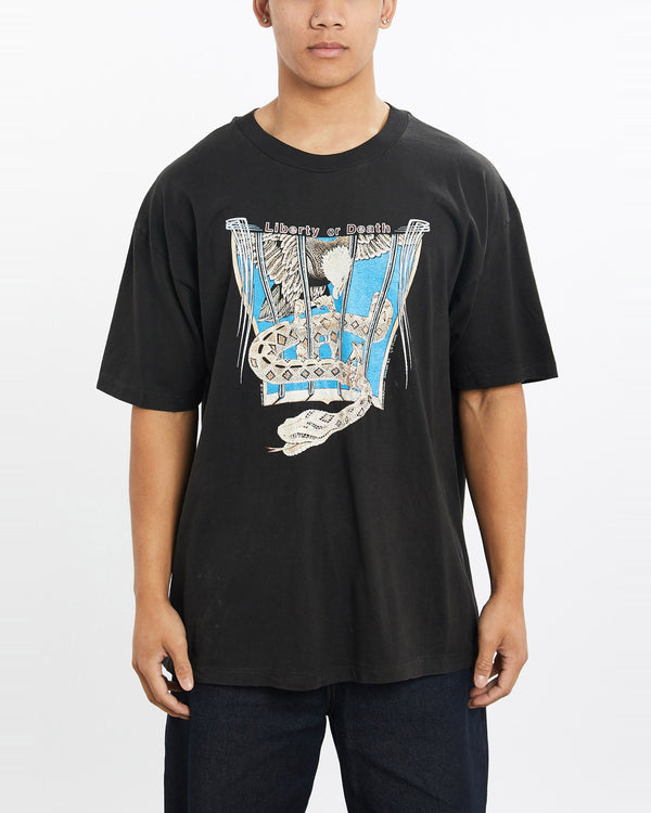 Vintage, 90s, Liberty, Or, Death, Wildlife, Tee, The Real Deal, size large, colour Black, newtown, sydney, australia, thrift store, opshop, preloved, secondhand, sustainable, retro, antique, 70s, 80s, 90s, 2000s, 00s, fashion, clothing, streetwear, trendy, garment, style, boutique, store, shop, archive, sale, cheap, best, top, T-Shirts