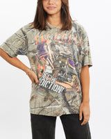 Vintage, Sammy, Swindell, Realtree, Camo, Racing, Tee, The Real Deal, size extra small, colour Beige, newtown, sydney, australia, thrift store, opshop, preloved, secondhand, sustainable, retro, antique, 70s, 80s, 90s, 2000s, 00s, fashion, clothing, streetwear, trendy, garment, style, boutique, store, shop, archive, sale, cheap, best, top, T-Shirts