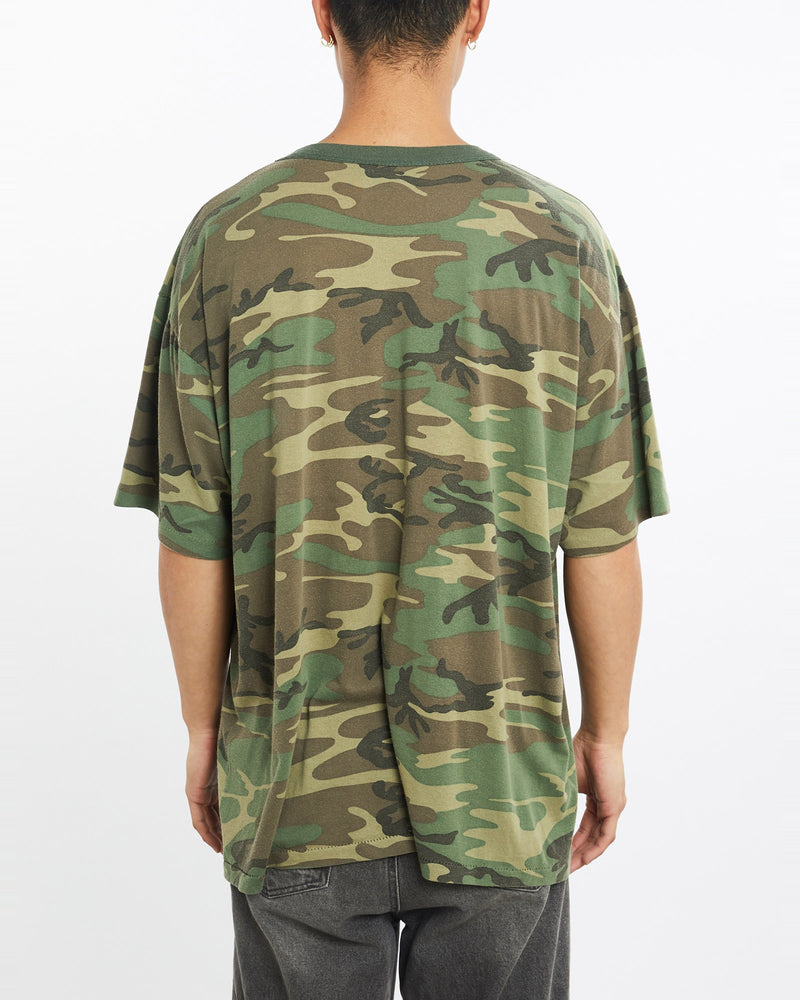 Vintage, 90s, Camo, Tee, The Real Deal, size extra large, colour Multicolour, newtown, sydney, australia, thrift store, opshop, preloved, secondhand, sustainable, retro, antique, 70s, 80s, 90s, 2000s, 00s, fashion, clothing, streetwear, trendy, garment, style, boutique, store, shop, archive, sale, cheap, best, top, T-Shirts