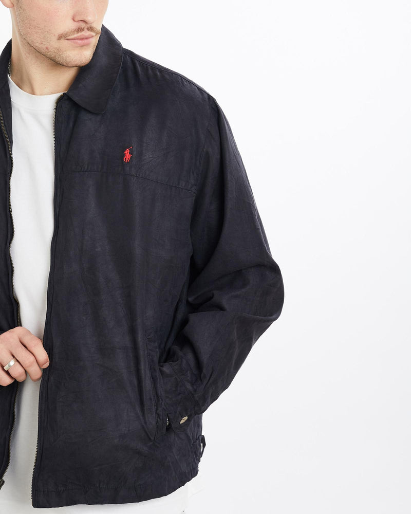 Vintage, 90s, Polo, Ralph, Lauren, Harrington, Jacket, The Real Deal, size extra large, colour Navy, newtown, sydney, australia, thrift store, opshop, preloved, secondhand, sustainable, retro, antique, 70s, 80s, 90s, 2000s, 00s, fashion, clothing, streetwear, trendy, garment, style, boutique, store, shop, archive, sale, cheap, best, top, Jackets