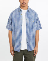 Vintage, 90s, Polo, Ralph, Lauren, Short, Sleeve, Button, Up, Shirt, The Real Deal, size large, colour Blue, newtown, sydney, australia, thrift store, opshop, preloved, secondhand, sustainable, retro, antique, 70s, 80s, 90s, 2000s, 00s, fashion, clothing, streetwear, trendy, garment, style, boutique, store, shop, archive, sale, cheap, best, top, Shirts