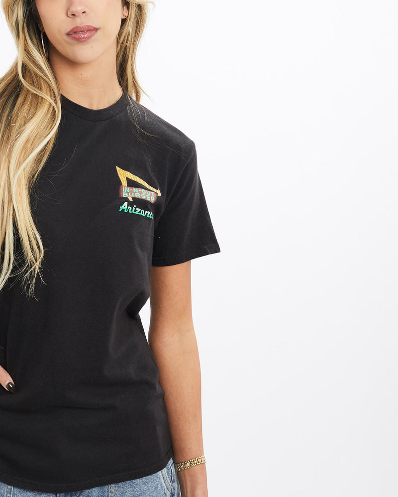 Vintage, In-N-Out, Burger, Tee, The Real Deal, size extra small, colour Black, newtown, sydney, australia, thrift store, opshop, preloved, secondhand, sustainable, retro, antique, 70s, 80s, 90s, 2000s, 00s, fashion, clothing, streetwear, trendy, garment, style, boutique, store, shop, archive, sale, cheap, best, top, T-Shirts