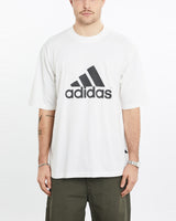 Vintage, Adidas, Tee, The Real Deal, size extra large, colour White, newtown, sydney, australia, thrift store, opshop, preloved, secondhand, sustainable, retro, antique, 70s, 80s, 90s, 2000s, 00s, fashion, clothing, streetwear, trendy, garment, style, boutique, store, shop, archive, sale, cheap, best, top, T-Shirts