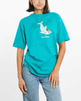 Vintage, 90s, Dolphin, Cartoon, Sea, World, Tee, The Real Deal, size small, colour Blue, newtown, sydney, australia, thrift store, opshop, preloved, secondhand, sustainable, retro, antique, 70s, 80s, 90s, 2000s, 00s, fashion, clothing, streetwear, trendy, garment, style, boutique, store, shop, archive, sale, cheap, best, top, T-Shirts