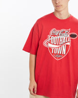 Vintage, 90s, Coca, Cola, NFL, Atlanta, Falcons, Tee, The Real Deal, size extra large, colour Red, newtown, sydney, australia, thrift store, opshop, preloved, secondhand, sustainable, retro, antique, 70s, 80s, 90s, 2000s, 00s, fashion, clothing, streetwear, trendy, garment, style, boutique, store, shop, archive, sale, cheap, best, top, T-Shirts