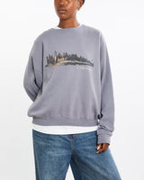 Vintage, 90s, Wolf, Wildlife, Sweatshirt, The Real Deal, size medium, colour Purple, newtown, sydney, australia, thrift store, opshop, preloved, secondhand, sustainable, retro, antique, 70s, 80s, 90s, 2000s, 00s, fashion, clothing, streetwear, trendy, garment, style, boutique, store, shop, archive, sale, cheap, best, top, Sweats and hoodies