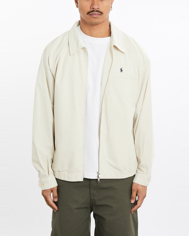 Vintage, 90s, Polo, Ralph, Lauren, Harrington, Jacket, The Real Deal, size large, colour Beige, newtown, sydney, australia, thrift store, opshop, preloved, secondhand, sustainable, retro, antique, 70s, 80s, 90s, 2000s, 00s, fashion, clothing, streetwear, trendy, garment, style, boutique, store, shop, archive, sale, cheap, best, top, Jackets