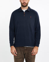 Vintage, Polo, Ralph, Lauren, Quarter, Zip, Sweater, The Real Deal, size extra large, colour Blue, newtown, sydney, australia, thrift store, opshop, preloved, secondhand, sustainable, retro, antique, 70s, 80s, 90s, 2000s, 00s, fashion, clothing, streetwear, trendy, garment, style, boutique, store, shop, archive, sale, cheap, best, top, Sweats and hoodies