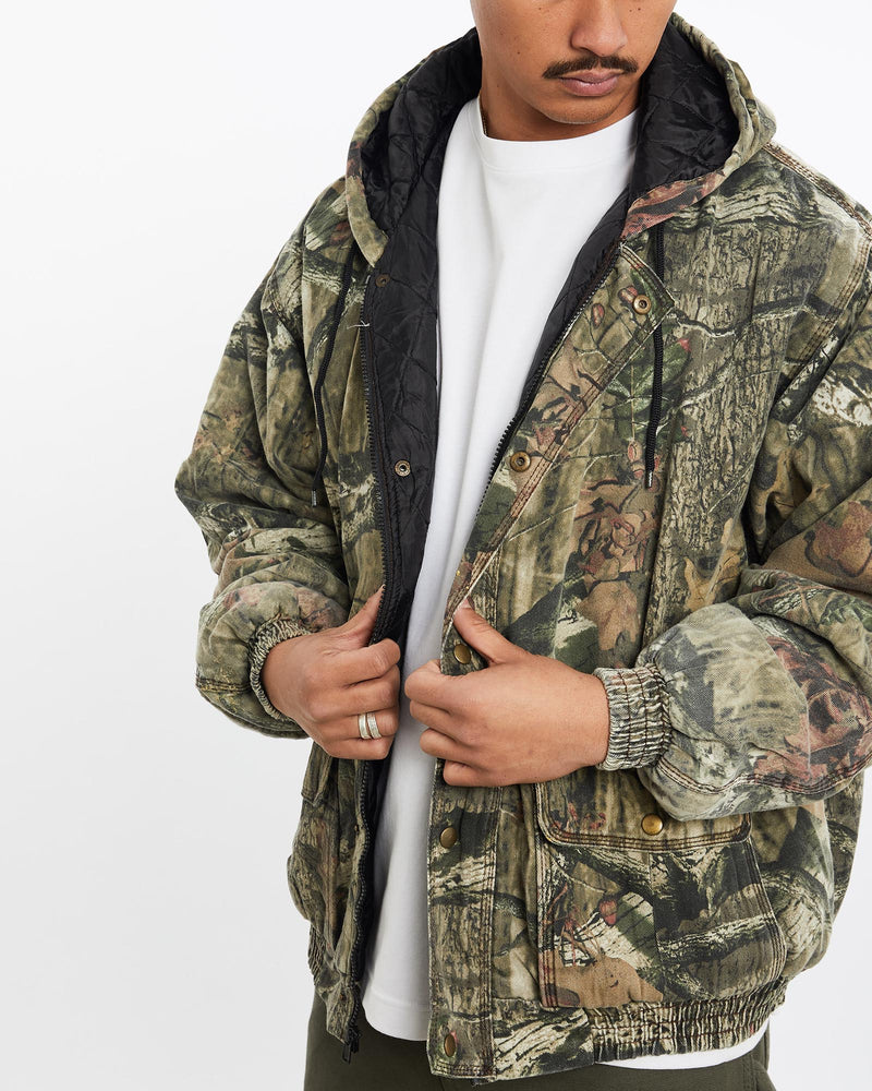 Vintage, Realtree, Camo, Jacket, The Real Deal, size large, colour Green, newtown, sydney, australia, thrift store, opshop, preloved, secondhand, sustainable, retro, antique, 70s, 80s, 90s, 2000s, 00s, fashion, clothing, streetwear, trendy, garment, style, boutique, store, shop, archive, sale, cheap, best, top, Jackets