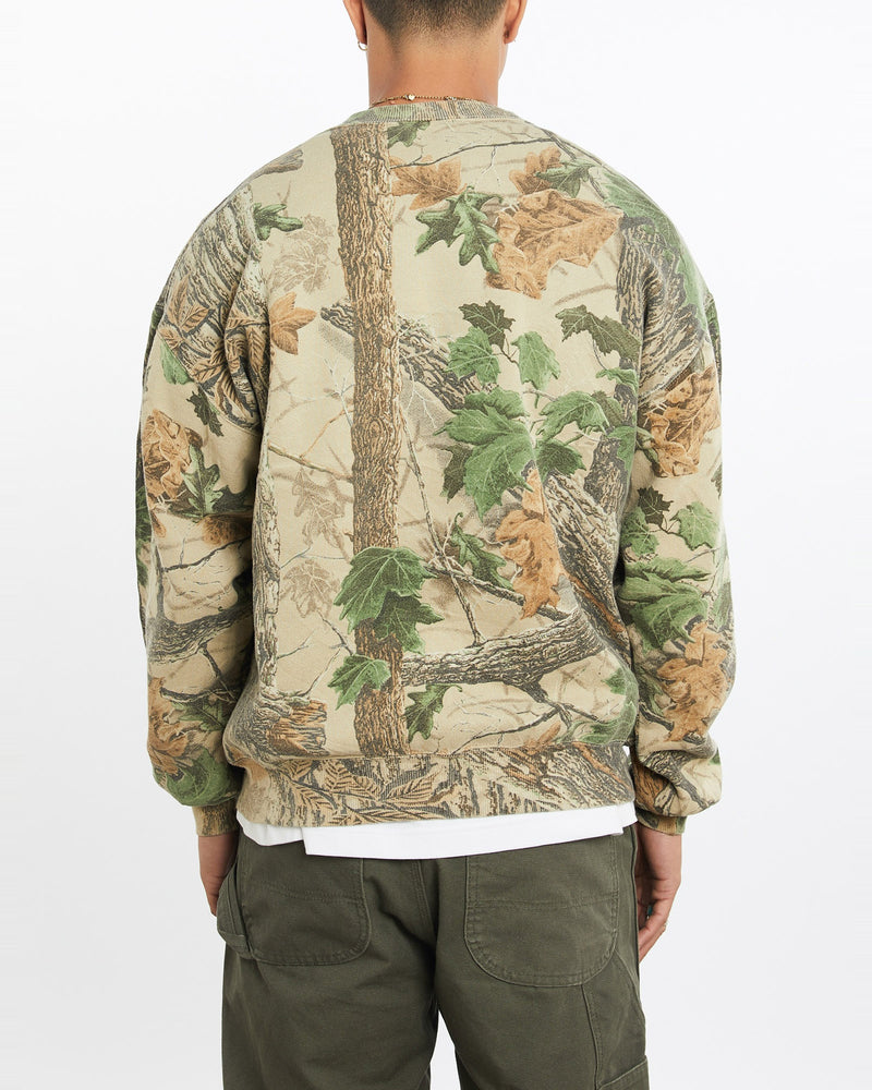Vintage, 90s, North, Fork, Hunt, Club, Realtree, Camo, Sweatshirt, The Real Deal, size large, colour Green, newtown, sydney, australia, thrift store, opshop, preloved, secondhand, sustainable, retro, antique, 70s, 80s, 90s, 2000s, 00s, fashion, clothing, streetwear, trendy, garment, style, boutique, store, shop, archive, sale, cheap, best, top, Sweats and hoodies