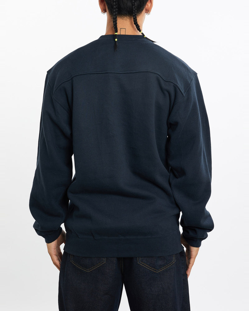 Vintage, 90s, West, Virginia, University, Sweatshirt, The Real Deal, size large, colour Blue, newtown, sydney, australia, thrift store, opshop, preloved, secondhand, sustainable, retro, antique, 70s, 80s, 90s, 2000s, 00s, fashion, clothing, streetwear, trendy, garment, style, boutique, store, shop, archive, sale, cheap, best, top, Sweats and hoodies