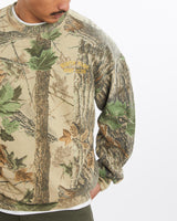 Vintage, 90s, North, Fork, Hunt, Club, Realtree, Camo, Sweatshirt, The Real Deal, size large, colour Green, newtown, sydney, australia, thrift store, opshop, preloved, secondhand, sustainable, retro, antique, 70s, 80s, 90s, 2000s, 00s, fashion, clothing, streetwear, trendy, garment, style, boutique, store, shop, archive, sale, cheap, best, top, Sweats and hoodies