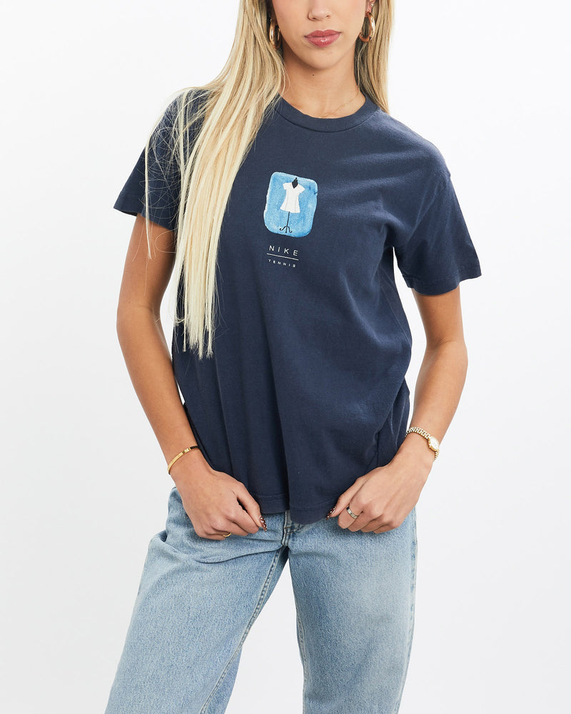 Vintage, Nike, Tennis, Tee, The Real Deal, size extra small, colour Navy, newtown, sydney, australia, thrift store, opshop, preloved, secondhand, sustainable, retro, antique, 70s, 80s, 90s, 2000s, 00s, fashion, clothing, streetwear, trendy, garment, style, boutique, store, shop, archive, sale, cheap, best, top, T-Shirts