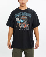 Harley, Davidson, Tee, The Real Deal, size large, colour Black, newtown, sydney, australia, thrift store, opshop, preloved, secondhand, sustainable, retro, antique, 70s, 80s, 90s, 2000s, 00s, fashion, clothing, streetwear, trendy, garment, style, boutique, store, shop, archive, sale, cheap, best, top, T-Shirts