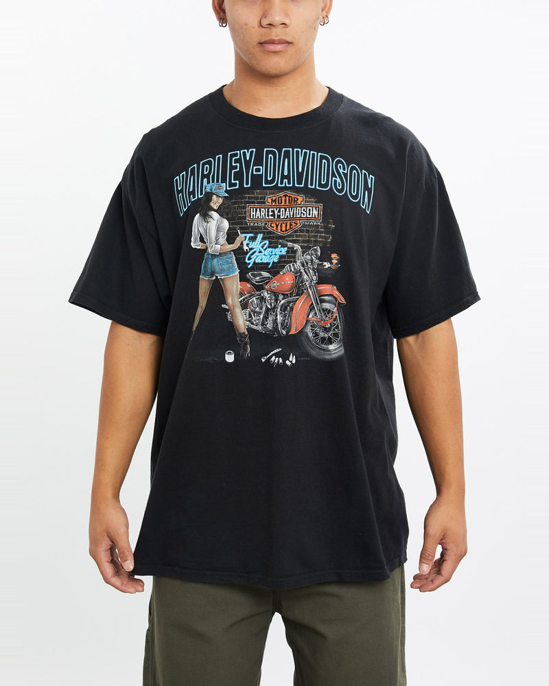 Harley, Davidson, Tee, The Real Deal, size large, colour Black, newtown, sydney, australia, thrift store, opshop, preloved, secondhand, sustainable, retro, antique, 70s, 80s, 90s, 2000s, 00s, fashion, clothing, streetwear, trendy, garment, style, boutique, store, shop, archive, sale, cheap, best, top, T-Shirts