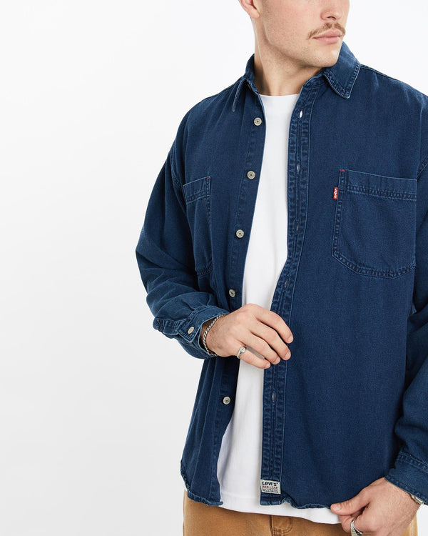 Vintage, 90s, Levi's, Denim, Button, Up, Shirt, The Real Deal, size extra large, colour Blue, newtown, sydney, australia, thrift store, opshop, preloved, secondhand, sustainable, retro, antique, 70s, 80s, 90s, 2000s, 00s, fashion, clothing, streetwear, trendy, garment, style, boutique, store, shop, archive, sale, cheap, best, top, Shirts