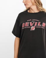 Vintage, 90s, NHL, New, Jersey, Devils, Tee, The Real Deal, size medium, colour Black, newtown, sydney, australia, thrift store, opshop, preloved, secondhand, sustainable, retro, antique, 70s, 80s, 90s, 2000s, 00s, fashion, clothing, streetwear, trendy, garment, style, boutique, store, shop, archive, sale, cheap, best, top, T-Shirts