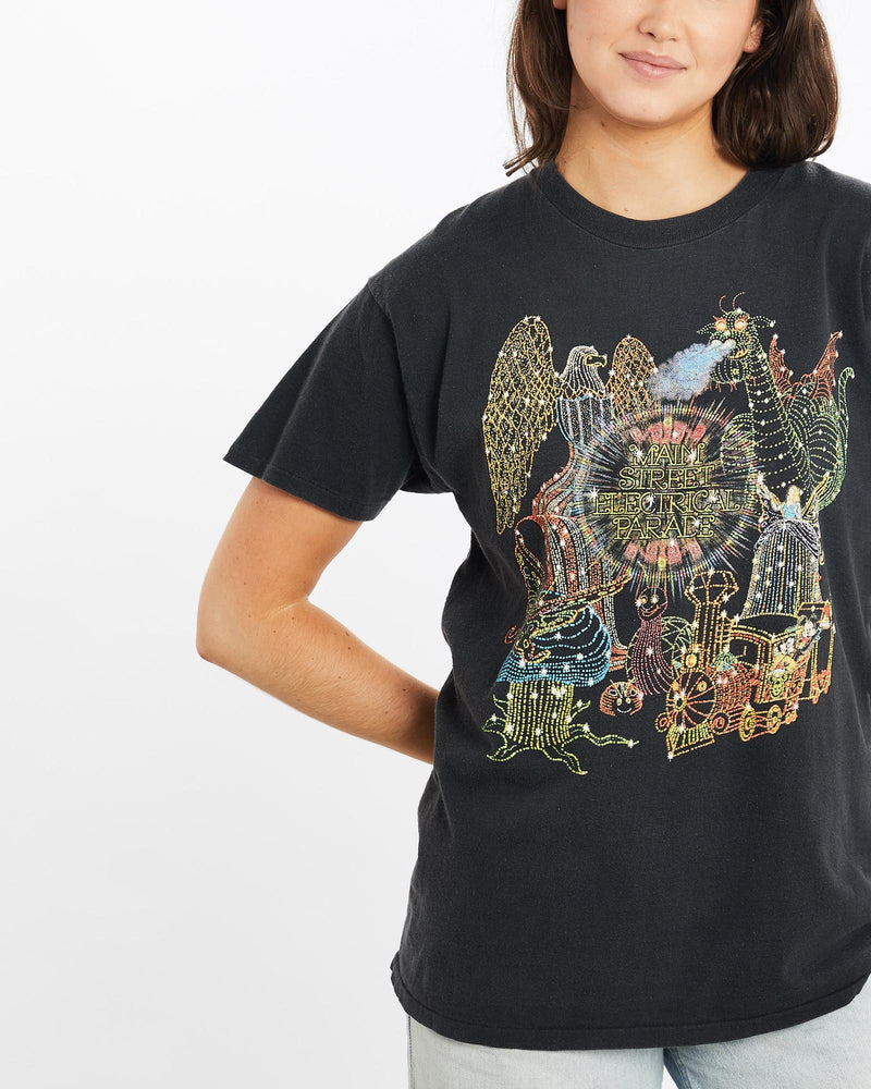 Vintage, 90s, Disney, Main, Street, Electrical, Parade, Tee, The Real Deal, size medium, colour Black, newtown, sydney, australia, thrift store, opshop, preloved, secondhand, sustainable, retro, antique, 70s, 80s, 90s, 2000s, 00s, fashion, clothing, streetwear, trendy, garment, style, boutique, store, shop, archive, sale, cheap, best, top, T-Shirts