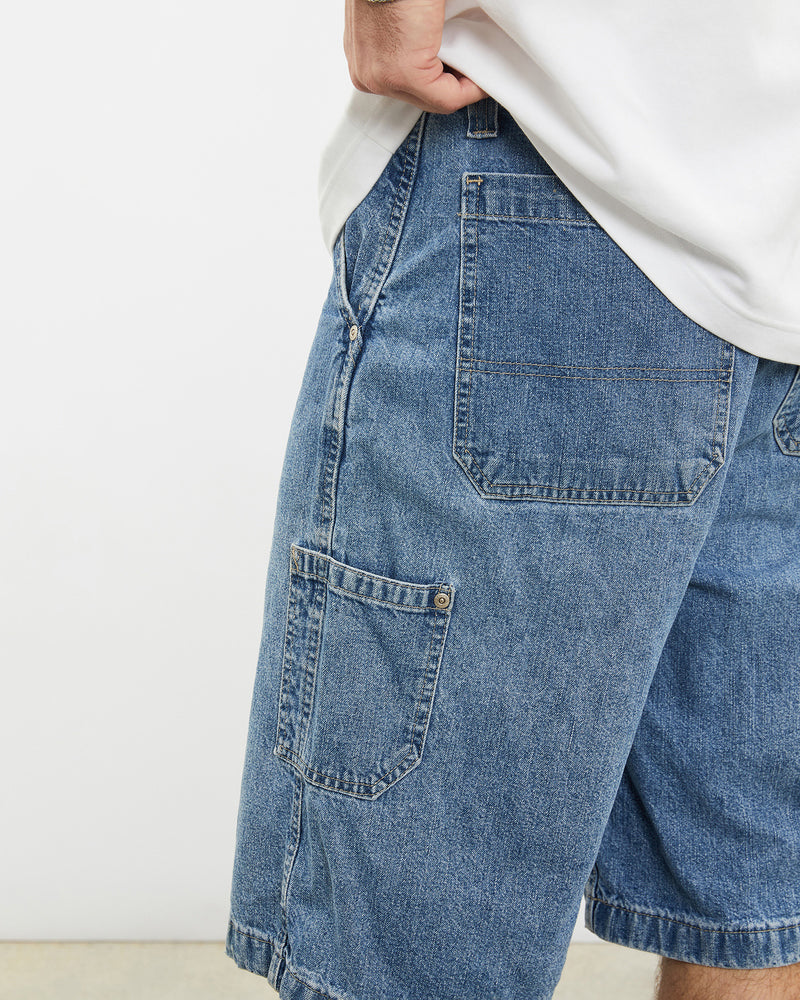 Vintage Arizona Jean Co. Denim Carpenter Shorts <br>32" , The Real Deal , newtown, sydney, australia, thrift store, opshop, preloved, secondhand, sustainable, retro, antique, 70s, 80s, 90s, 2000s, 00s, fashion, clothing, streetwear, trendy, garment, style, boutique, store, shop, archive, sale, cheap, best, top