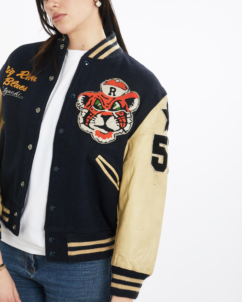 Vintage, 70s, Flying, Popcorn, Karume,, Japan', Varsity, Jacket, The Real Deal, size medium, colour Multicolour, newtown, sydney, australia, thrift store, opshop, preloved, secondhand, sustainable, retro, antique, 70s, 80s, 90s, 2000s, 00s, fashion, clothing, streetwear, trendy, garment, style, boutique, store, shop, archive, sale, cheap, best, top, Jackets