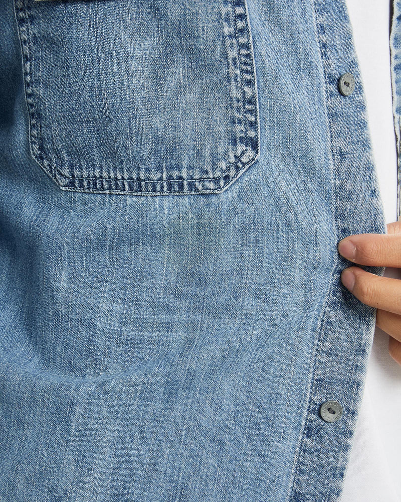 Vintage, Calvin, Klein, Denim, Button, Up, Shirt, The Real Deal, size large, colour Blue, newtown, sydney, australia, thrift store, opshop, preloved, secondhand, sustainable, retro, antique, 70s, 80s, 90s, 2000s, 00s, fashion, clothing, streetwear, trendy, garment, style, boutique, store, shop, archive, sale, cheap, best, top, Shirts